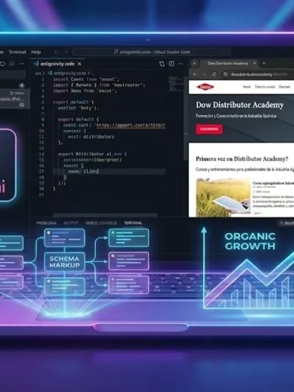 Experimento SEO: Thinkific + Antigravity: Implementación de Schema Markup con IA