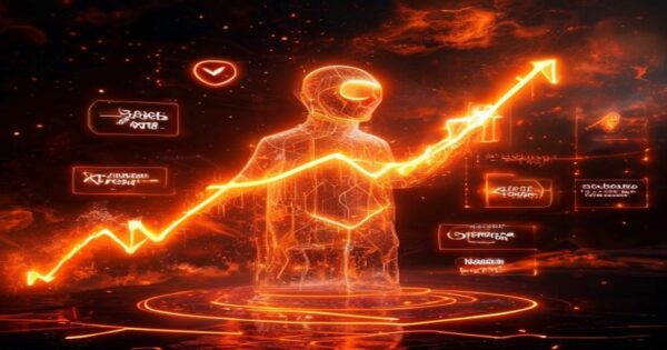 ...Ingeniero holográfico de IA optimizando campañas de Growth Hacking con métricas AARRR en un entorno cósmico de datos naranjas.