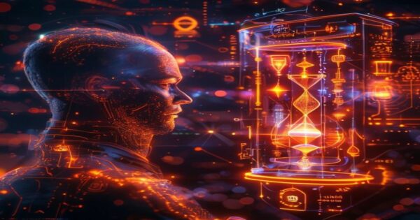 Ingeniero holográfico de IA aplicando el principio de escasez en una campaña de marketing digital.