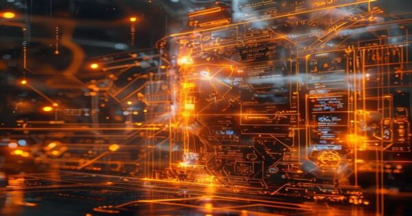 ...Ingeniero industrial holográfico optimizando estaciones de trabajo ergonómicas en el espacio.